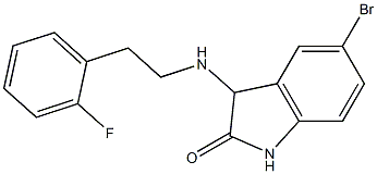 5-bromo-3-{[2-(2-fluorophenyl)ethyl]amino}-2,3-dihydro-1H-indol-2-one 结构式