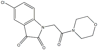 5-chloro-1-[2-(morpholin-4-yl)-2-oxoethyl]-2,3-dihydro-1H-indole-2,3-dione 结构式