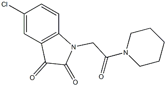 5-chloro-1-[2-oxo-2-(piperidin-1-yl)ethyl]-2,3-dihydro-1H-indole-2,3-dione 结构式
