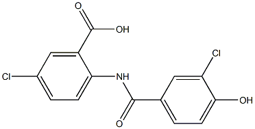 5-chloro-2-[(3-chloro-4-hydroxybenzene)amido]benzoic acid 结构式