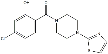 5-chloro-2-{[4-(1,3-thiazol-2-yl)piperazin-1-yl]carbonyl}phenol 结构式