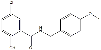 5-chloro-2-hydroxy-N-[(4-methoxyphenyl)methyl]benzamide 结构式