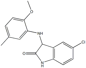 5-chloro-3-[(2-methoxy-5-methylphenyl)amino]-2,3-dihydro-1H-indol-2-one 结构式