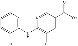 5-chloro-6-[(2-chlorophenyl)amino]pyridine-3-carboxylic acid 结构式