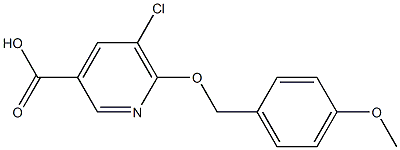 5-chloro-6-[(4-methoxyphenyl)methoxy]pyridine-3-carboxylic acid 结构式