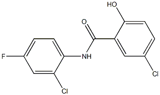 5-chloro-N-(2-chloro-4-fluorophenyl)-2-hydroxybenzamide 结构式