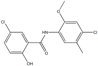 5-chloro-N-(4-chloro-2-methoxy-5-methylphenyl)-2-hydroxybenzamide 结构式