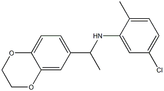 5-chloro-N-[1-(2,3-dihydro-1,4-benzodioxin-6-yl)ethyl]-2-methylaniline 结构式