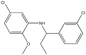 5-chloro-N-[1-(3-chlorophenyl)propyl]-2-methoxyaniline 结构式