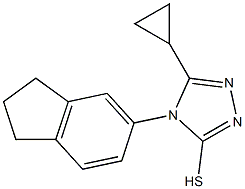 5-cyclopropyl-4-(2,3-dihydro-1H-inden-5-yl)-4H-1,2,4-triazole-3-thiol 结构式