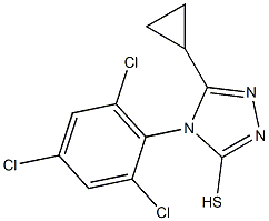 5-cyclopropyl-4-(2,4,6-trichlorophenyl)-4H-1,2,4-triazole-3-thiol 结构式