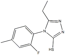 5-ethyl-4-(2-fluoro-4-methylphenyl)-4H-1,2,4-triazole-3-thiol 结构式