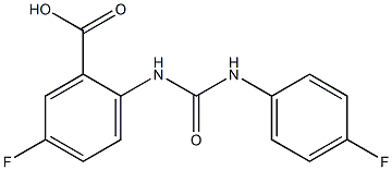 5-fluoro-2-{[(4-fluorophenyl)carbamoyl]amino}benzoic acid 结构式