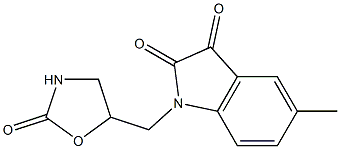 5-methyl-1-[(2-oxo-1,3-oxazolidin-5-yl)methyl]-2,3-dihydro-1H-indole-2,3-dione 结构式