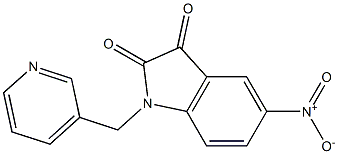 5-nitro-1-(pyridin-3-ylmethyl)-2,3-dihydro-1H-indole-2,3-dione 结构式