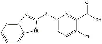 6-(1H-1,3-benzodiazol-2-ylsulfanyl)-3-chloropyridine-2-carboxylic acid 结构式