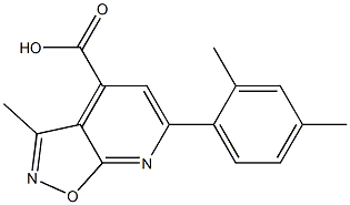 6-(2,4-dimethylphenyl)-3-methylisoxazolo[5,4-b]pyridine-4-carboxylic acid 结构式