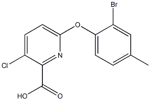 6-(2-bromo-4-methylphenoxy)-3-chloropyridine-2-carboxylic acid 结构式