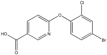 6-(4-bromo-2-chlorophenoxy)pyridine-3-carboxylic acid 结构式