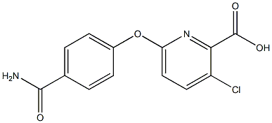 6-(4-carbamoylphenoxy)-3-chloropyridine-2-carboxylic acid 结构式