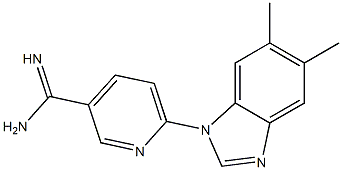 6-(5,6-dimethyl-1H-benzimidazol-1-yl)pyridine-3-carboximidamide 结构式