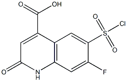 6-(chlorosulfonyl)-7-fluoro-2-oxo-1,2-dihydroquinoline-4-carboxylic acid 结构式