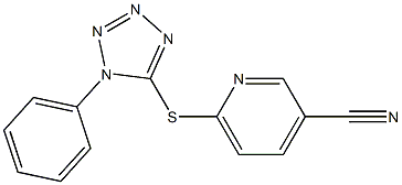 6-[(1-phenyl-1H-1,2,3,4-tetrazol-5-yl)sulfanyl]pyridine-3-carbonitrile 结构式