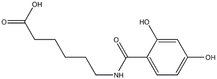 6-[(2,4-dihydroxybenzoyl)amino]hexanoic acid 结构式