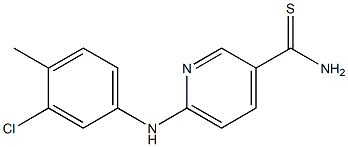 6-[(3-chloro-4-methylphenyl)amino]pyridine-3-carbothioamide 结构式