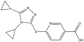 6-[(4,5-dicyclopropyl-4H-1,2,4-triazol-3-yl)sulfanyl]pyridine-3-carboxylic acid 结构式