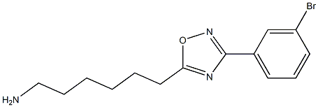 6-[3-(3-bromophenyl)-1,2,4-oxadiazol-5-yl]hexan-1-amine 结构式