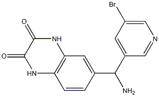 6-[amino(5-bromopyridin-3-yl)methyl]-1,2,3,4-tetrahydroquinoxaline-2,3-dione 结构式