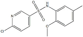 6-chloro-N-(2-methoxy-5-methylphenyl)pyridine-3-sulfonamide 结构式