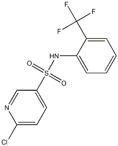 6-chloro-N-[2-(trifluoromethyl)phenyl]pyridine-3-sulfonamide 结构式