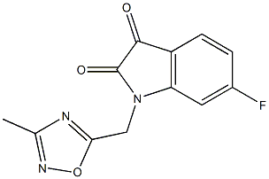 6-fluoro-1-[(3-methyl-1,2,4-oxadiazol-5-yl)methyl]-2,3-dihydro-1H-indole-2,3-dione 结构式