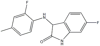 6-fluoro-3-[(2-fluoro-4-methylphenyl)amino]-2,3-dihydro-1H-indol-2-one 结构式