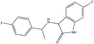 6-fluoro-3-{[1-(4-fluorophenyl)ethyl]amino}-2,3-dihydro-1H-indol-2-one 结构式