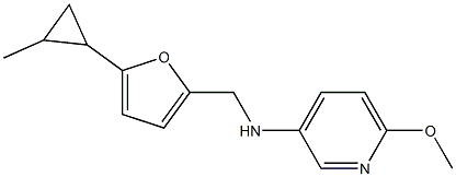 6-methoxy-N-{[5-(2-methylcyclopropyl)furan-2-yl]methyl}pyridin-3-amine 结构式