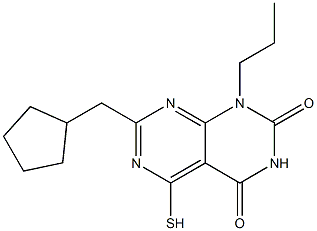 7-(cyclopentylmethyl)-5-mercapto-1-propylpyrimido[4,5-d]pyrimidine-2,4(1H,3H)-dione 结构式