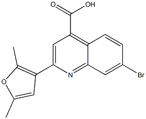 7-bromo-2-(2,5-dimethylfuran-3-yl)quinoline-4-carboxylic acid 结构式