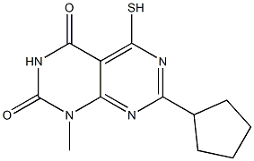 7-cyclopentyl-5-mercapto-1-methylpyrimido[4,5-d]pyrimidine-2,4(1H,3H)-dione 结构式