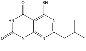 7-isobutyl-5-mercapto-1-methylpyrimido[4,5-d]pyrimidine-2,4(1H,3H)-dione 结构式