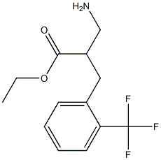 ethyl 3-amino-2-{[2-(trifluoromethyl)phenyl]methyl}propanoate 结构式