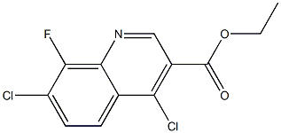 ethyl 4,7-dichloro-8-fluoroquinoline-3-carboxylate 结构式