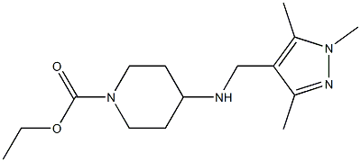 ethyl 4-{[(1,3,5-trimethyl-1H-pyrazol-4-yl)methyl]amino}piperidine-1-carboxylate 结构式