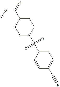 methyl 1-[(4-cyanobenzene)sulfonyl]piperidine-4-carboxylate 结构式