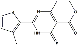 methyl 4-methyl-2-(3-methylthien-2-yl)-6-thioxo-1,6-dihydropyrimidine-5-carboxylate 结构式