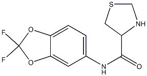 N-(2,2-difluoro-1,3-benzodioxol-5-yl)-1,3-thiazolidine-4-carboxamide 结构式