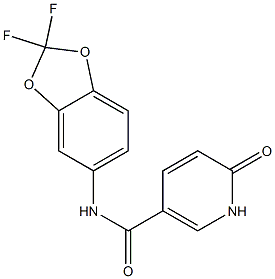 N-(2,2-difluoro-2H-1,3-benzodioxol-5-yl)-6-oxo-1,6-dihydropyridine-3-carboxamide 结构式