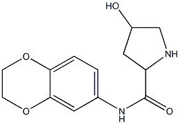 N-(2,3-dihydro-1,4-benzodioxin-6-yl)-4-hydroxypyrrolidine-2-carboxamide 结构式